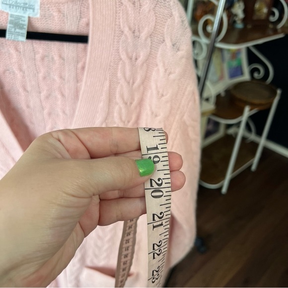 Pink Cable Knit Cardigan Petite Small - Picture 9 of 9